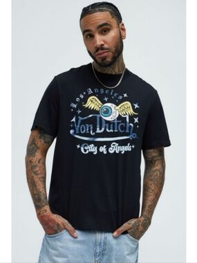Von Dutch City Of Angels Short Sleeve Tee - Black Streerwear Skater Large